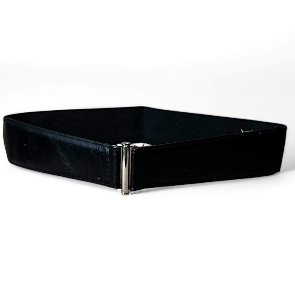 Black EXPRESS belt with silver buckle Small / Medium